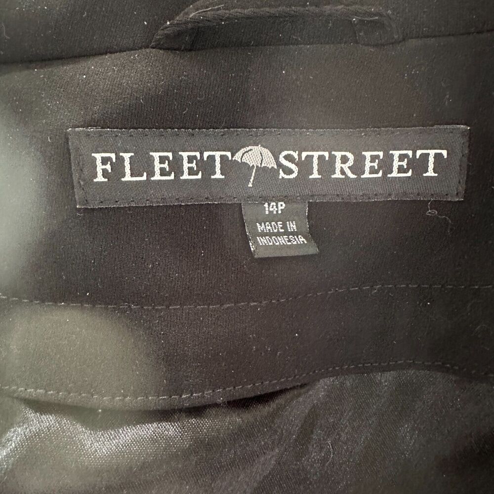 FLEET STREET Coat Women 14 P Black Trench Vintage Overcoat Removable Zip Lining - Picture 14 of 15